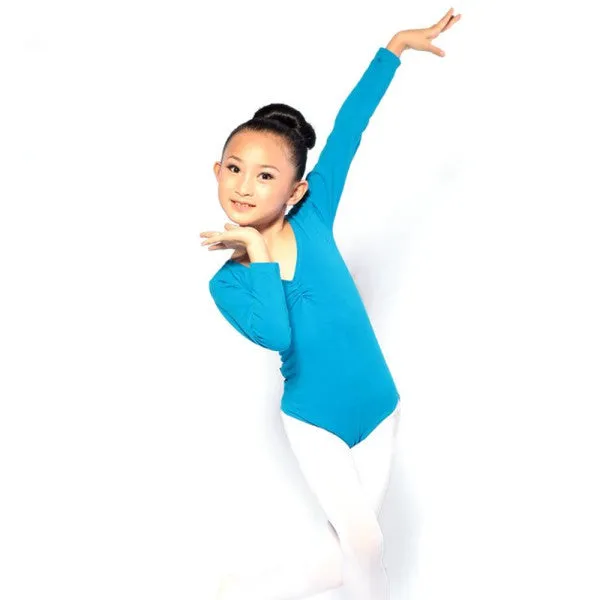 Long Sleeve Leotard Costume Girls Kid Ballet Dance Gymnastics Skating Dancewear L-4XL SM6