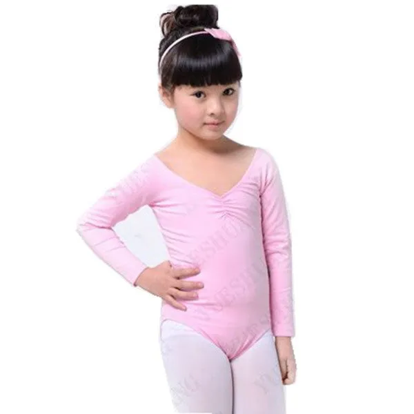 Long Sleeve Leotard Costume Girls Kid Ballet Dance Gymnastics Skating Dancewear L-4XL SM6