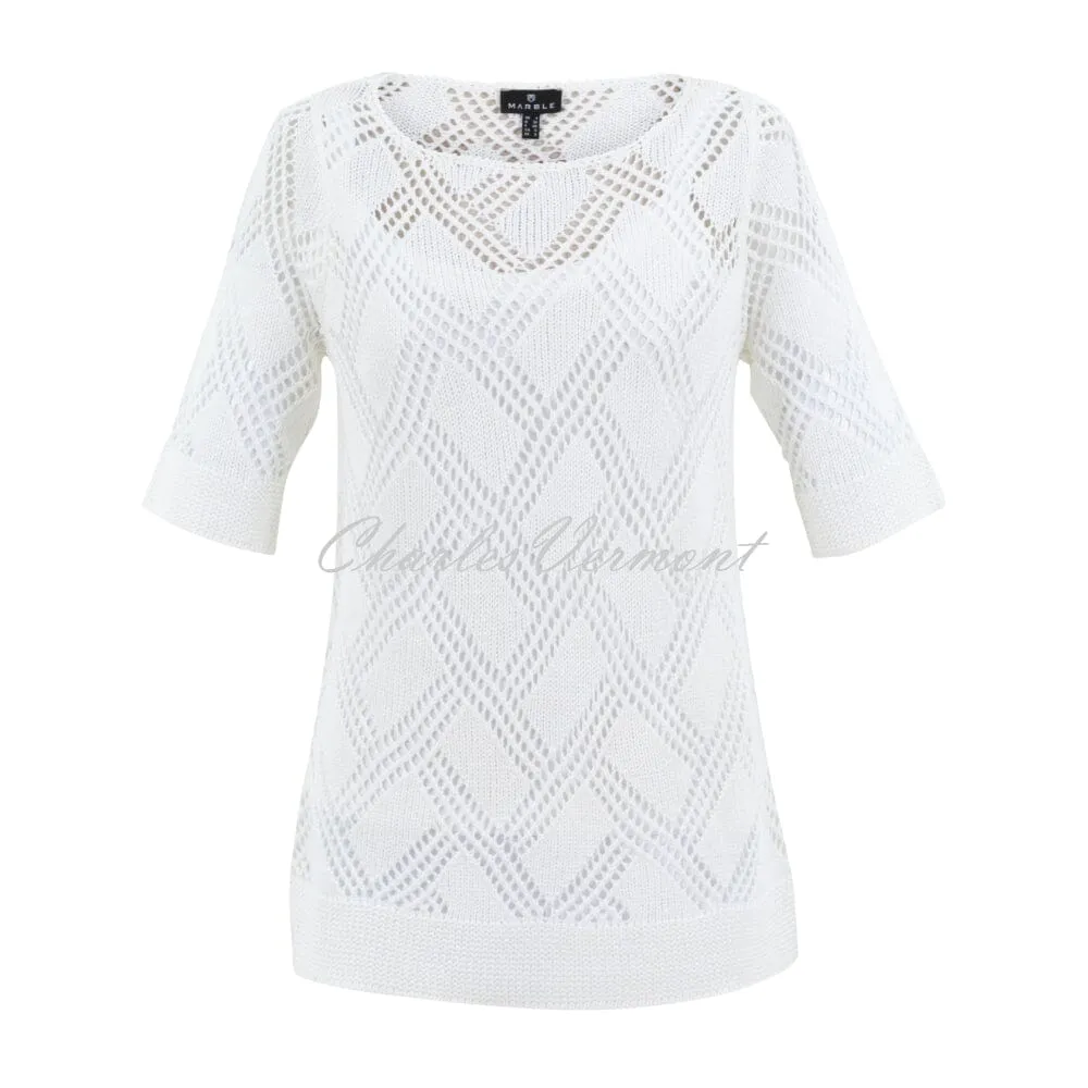 Marble Crochet Sweater Top - Style 7345-102 (Cream)