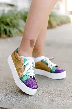 Mardi Gras Rhinestone Sneakers