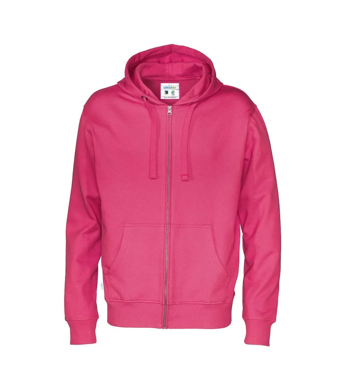 Mens full zip hoodie dark cerise Cottover