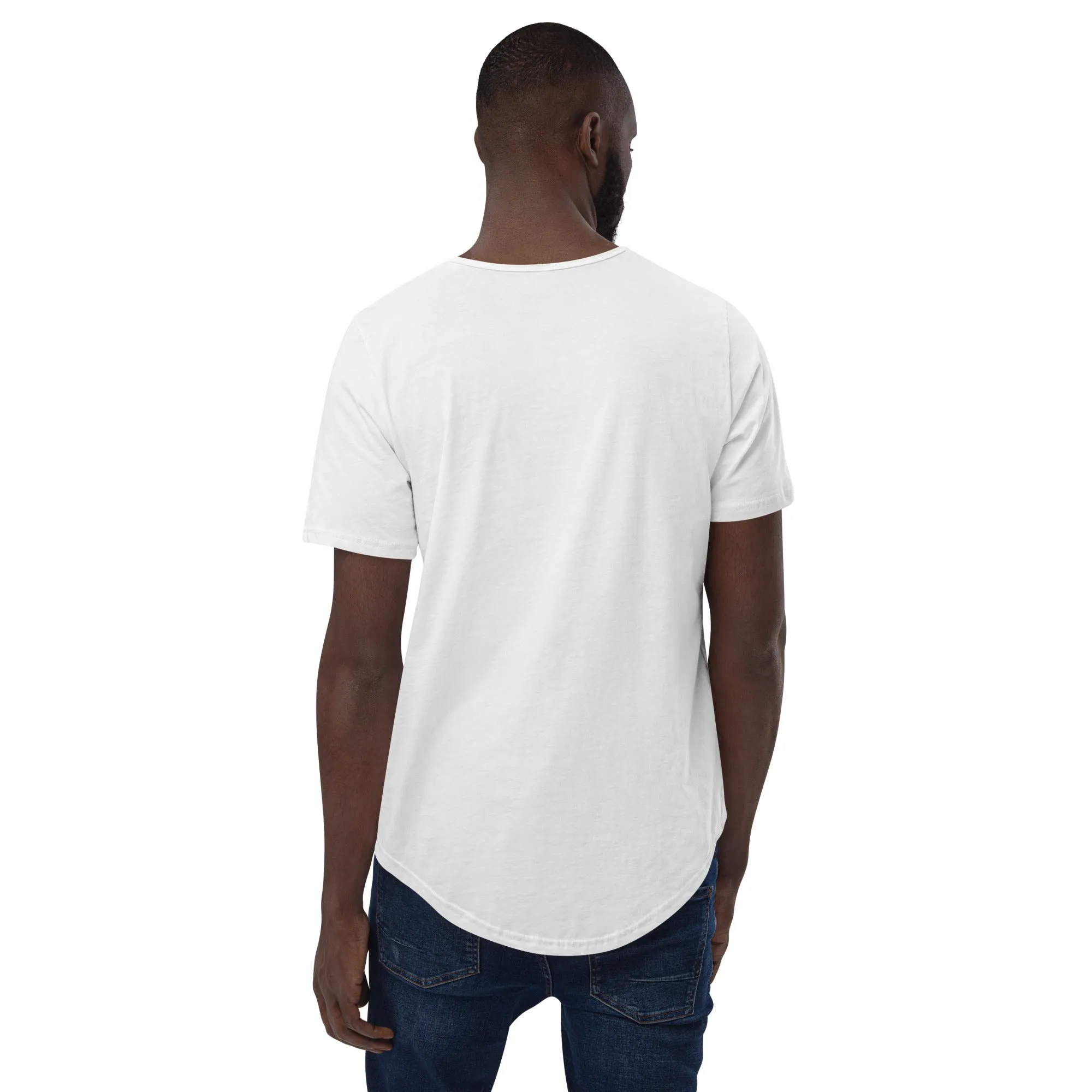 Men's Gerald Black Curved Bottom Hem Regular Fit Statement T-Shirts