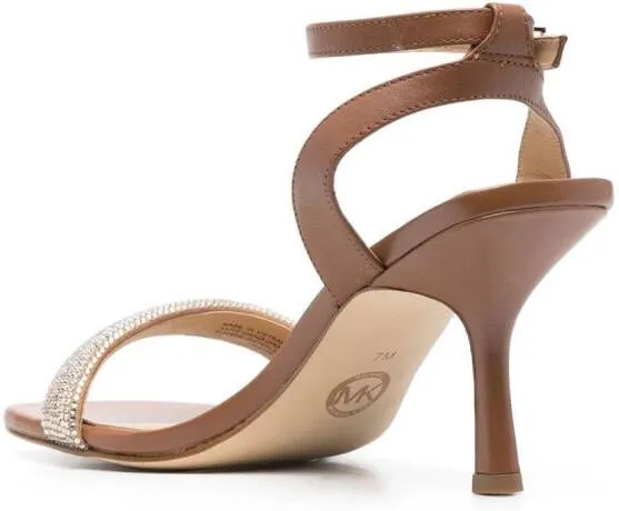 Michael Kors Carrie crystal-embellished embossed sandals Gold