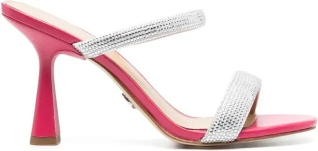 Michael Kors Carrie crystal-embellished embossed sandals Gold