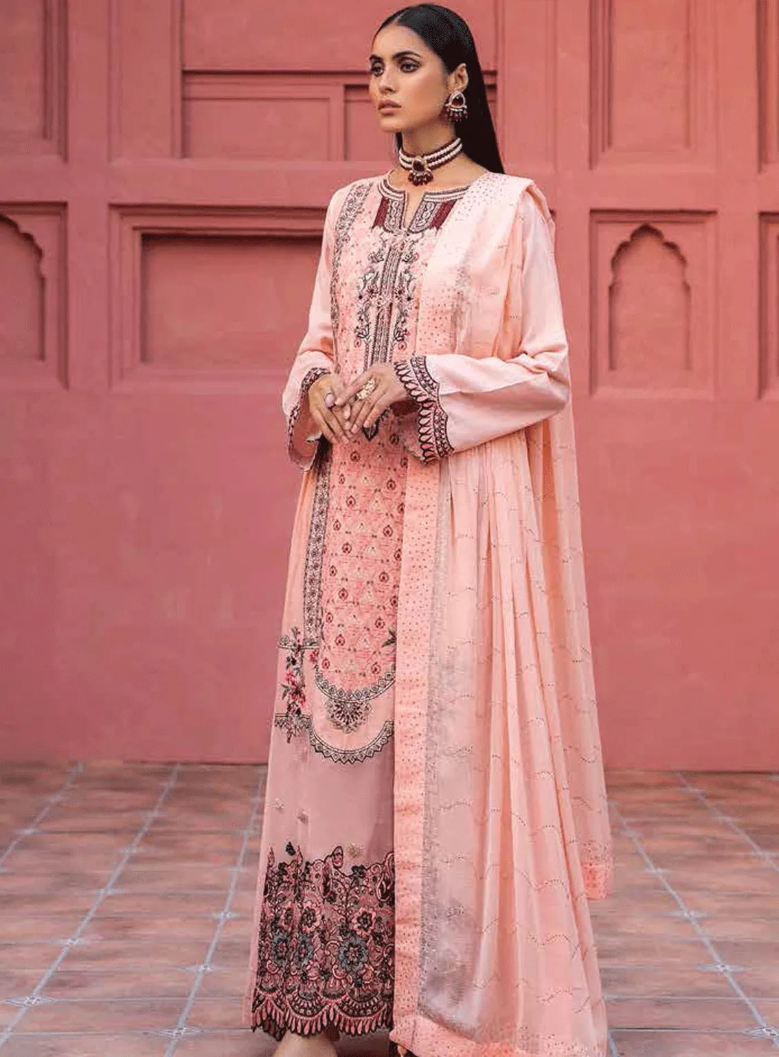 Mukesh By Al Zohaib Embroidered Chikankari Lawn Unstitched 3 Piece Suit - AZ23CL A-08 ZAIB