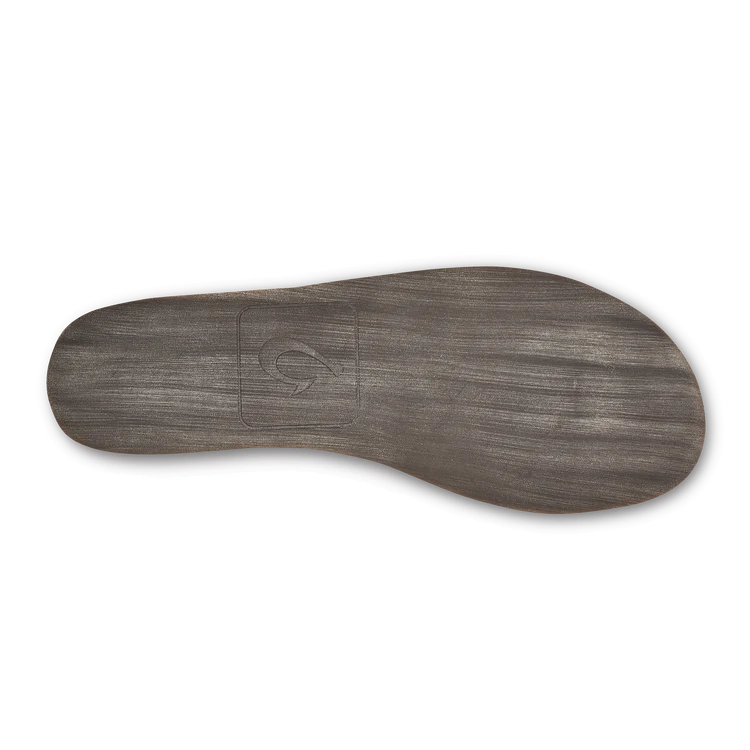 Olukai Men’s Moloa Leather Slippers-Dark Wood