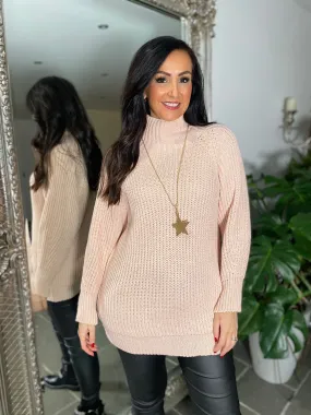 Pale Pink High Neck Knit Marilyn