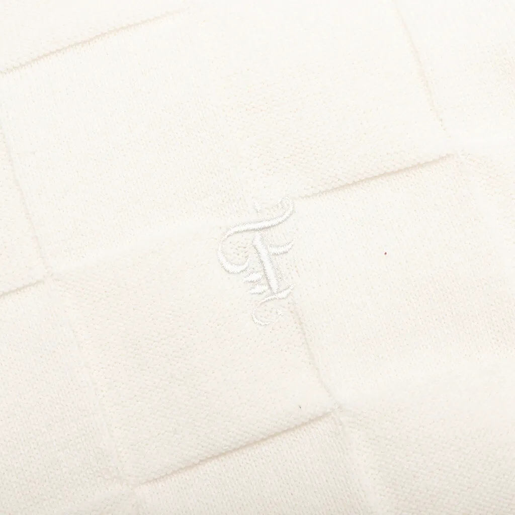 Palmer Checked L/S Sweater Polo - Clubhouse Cream