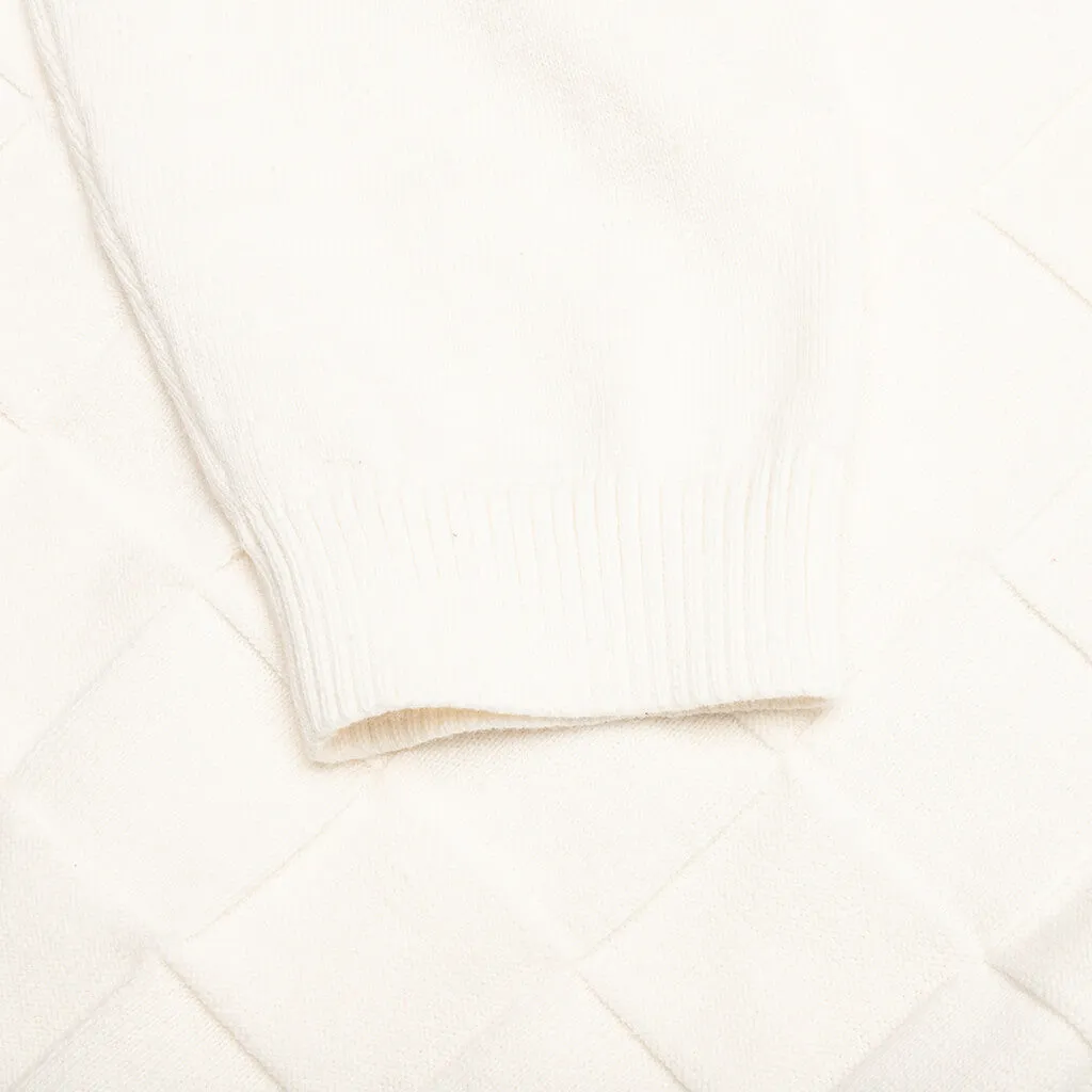 Palmer Checked L/S Sweater Polo - Clubhouse Cream