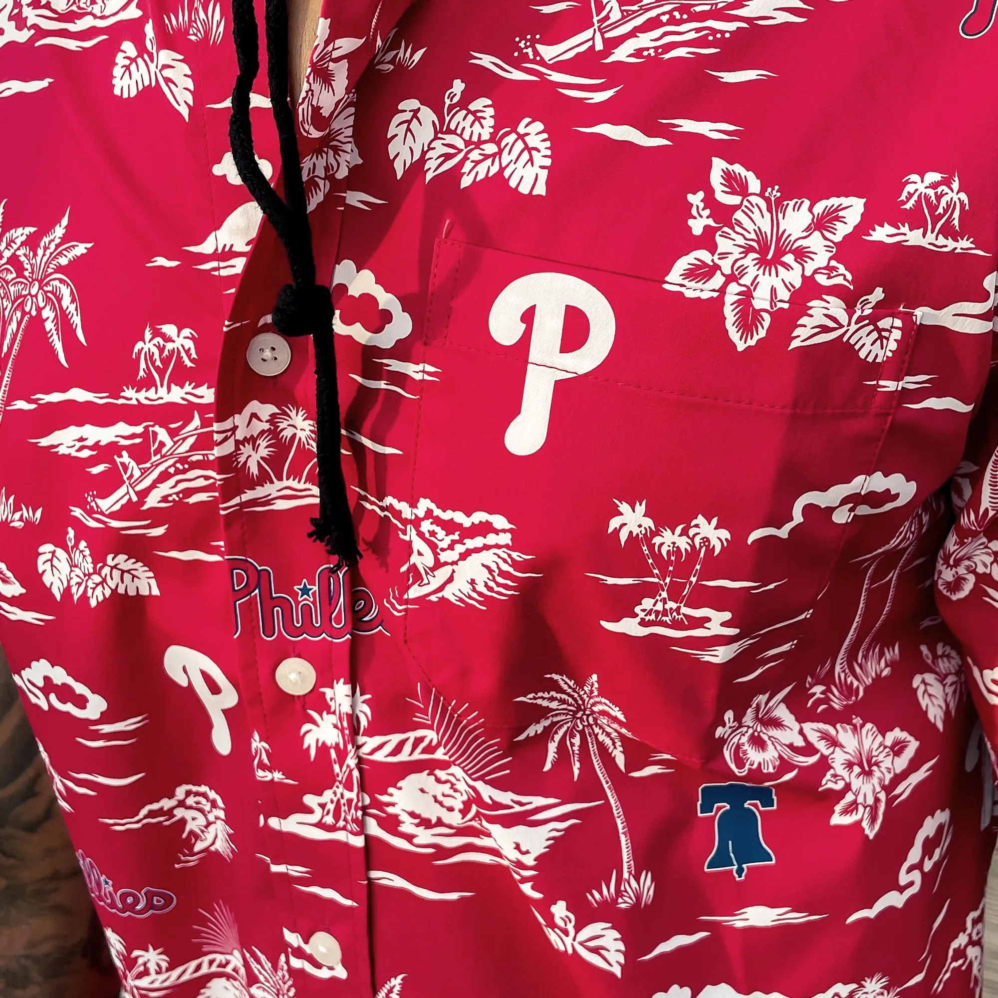 Philadelphia Phillies Authentic Hawaiian Print Performance Polo Shirt | Red