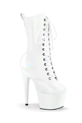 Pleaser USA Adore-1040WR 7inch Pleaser Boots - Holographic White