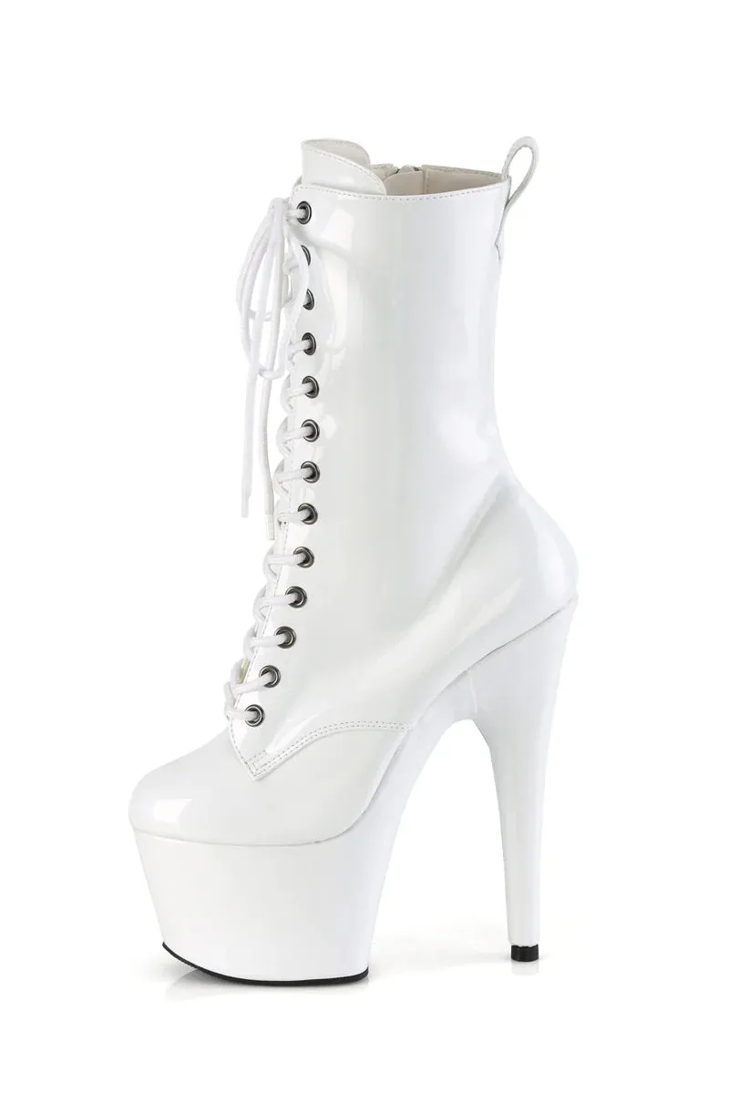 Pleaser USA Adore-1040WR 7inch Pleaser Boots - Holographic White