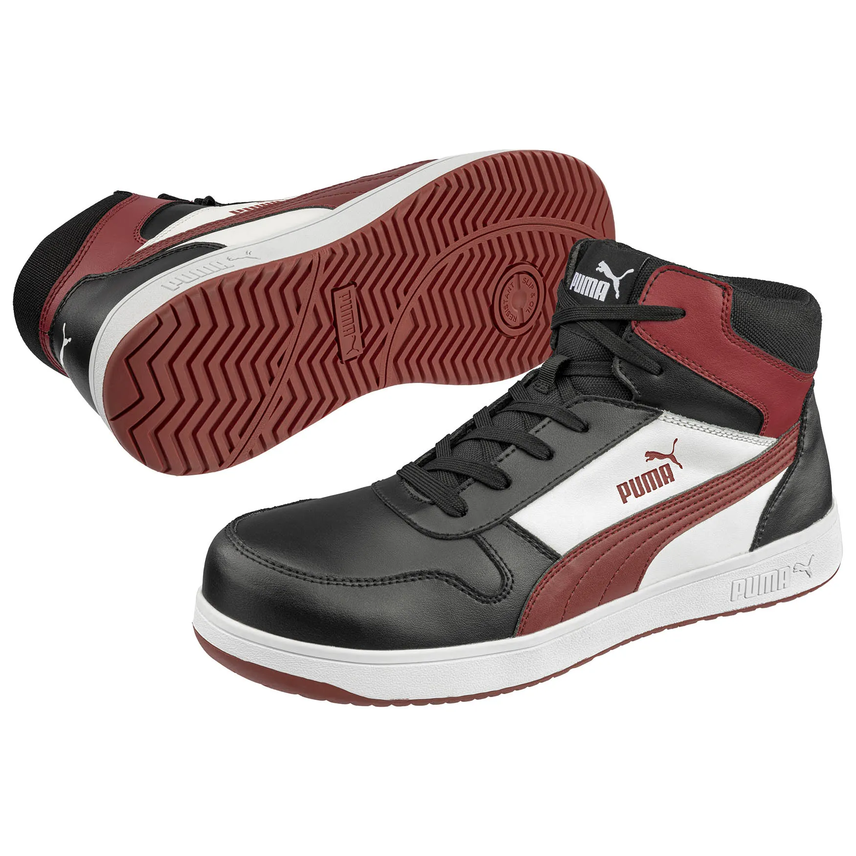 PUMA Safety 630055-201 Men's Frontcourt Composite Toe Safety Shoes - Black/White/Red