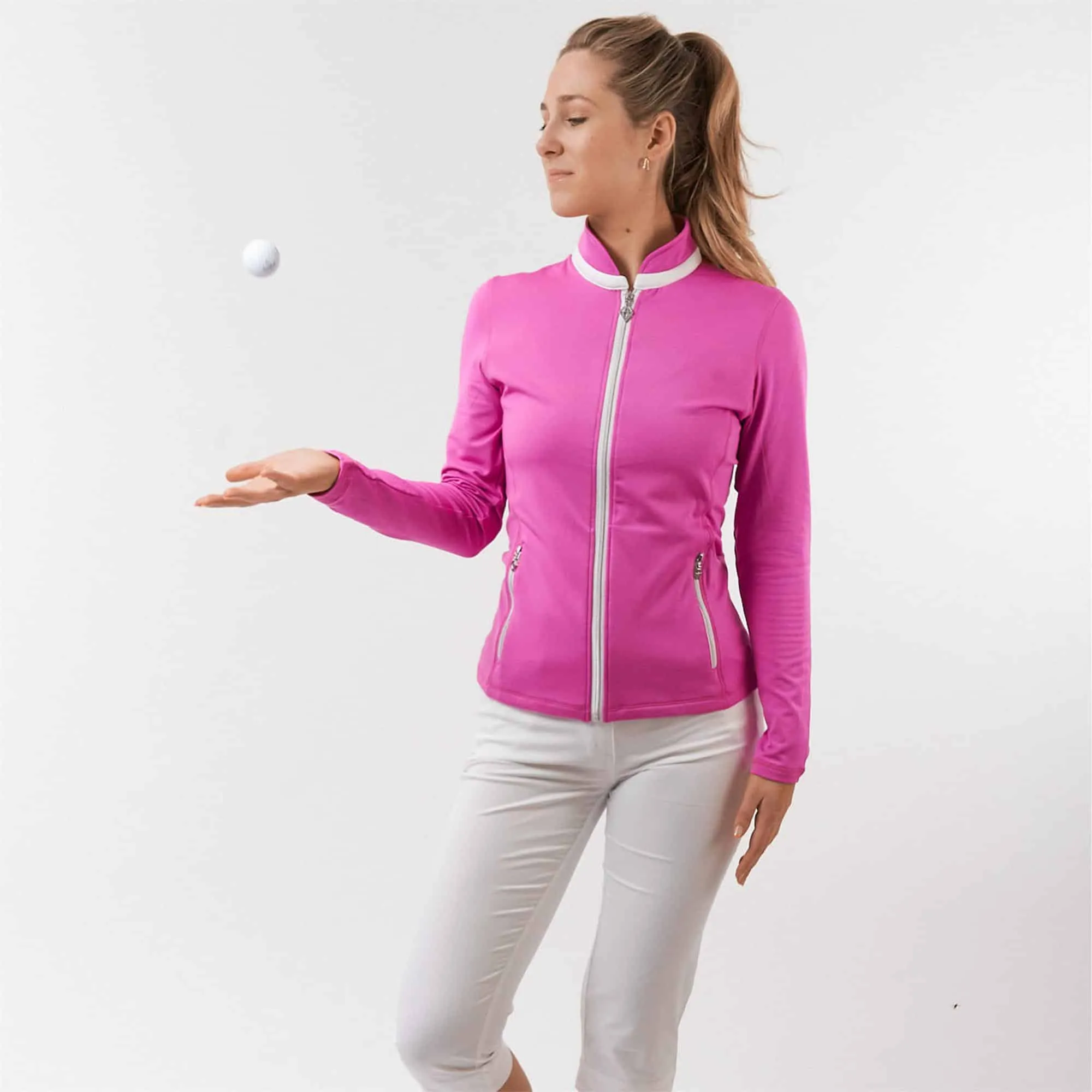 Pure Golf Mist Ladies Golf Jacket Azalea Pink