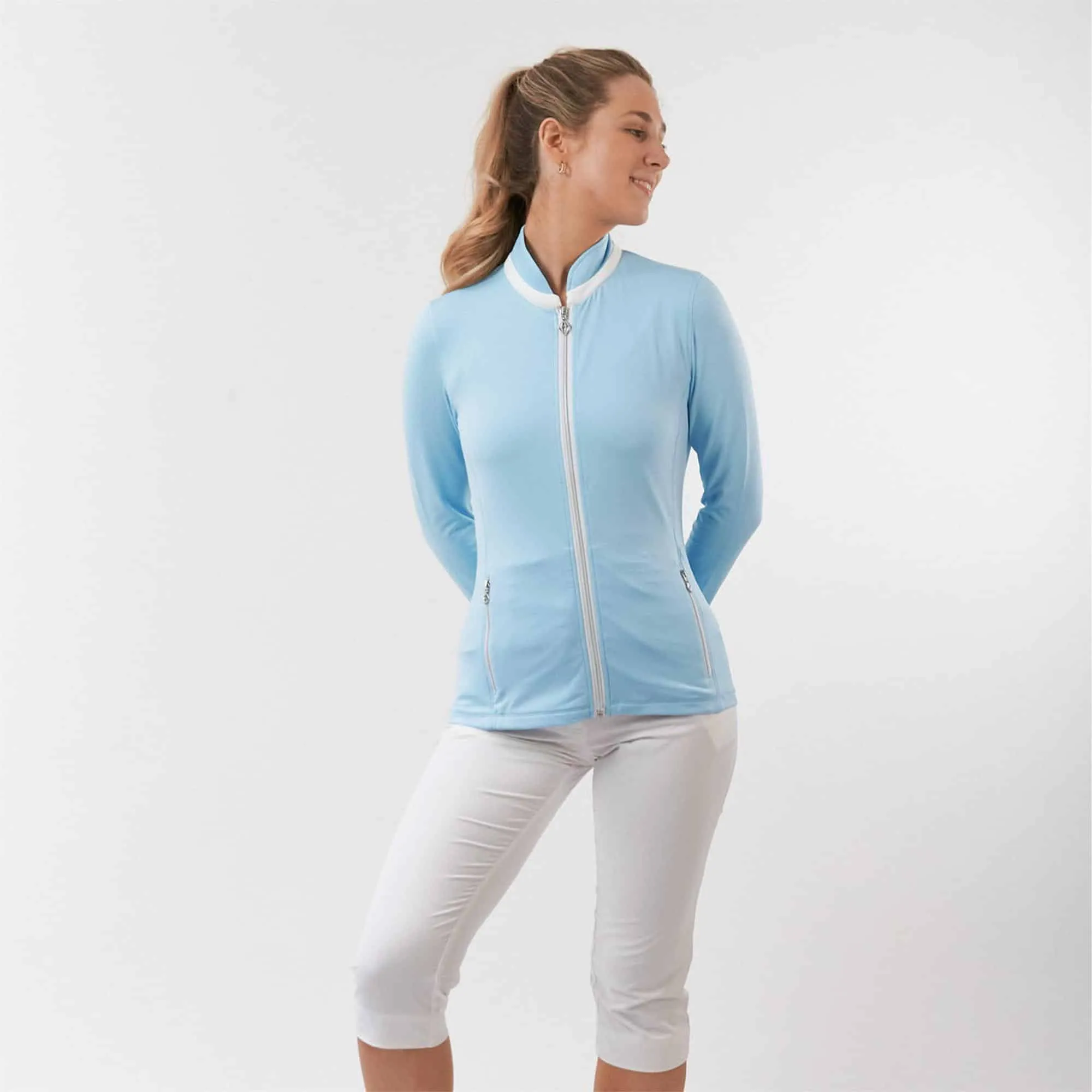 Pure Golf Mist Ladies Golf Jacket Pale Blue