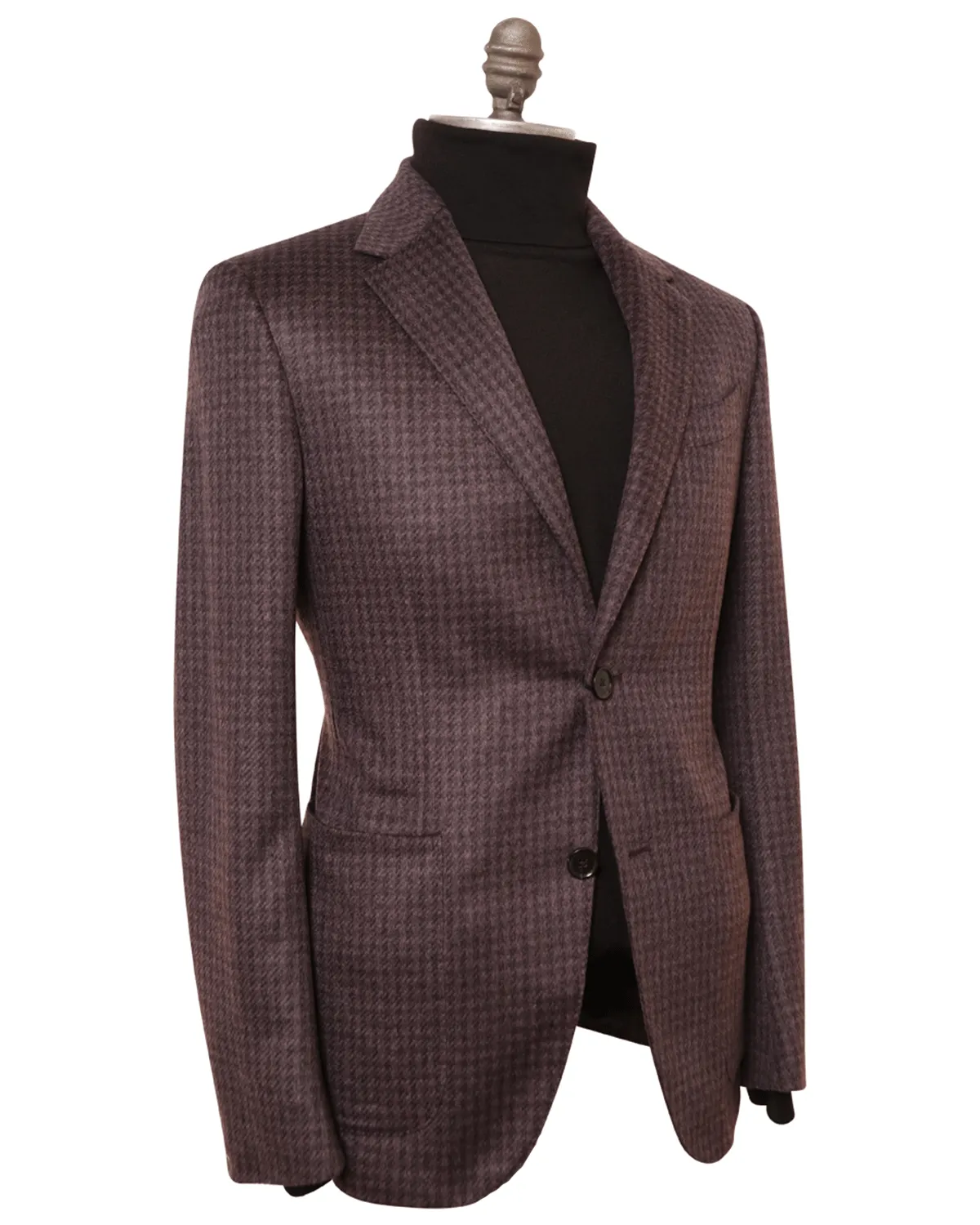 Purple and Dark Grey Cashmere Blend Checked Sportcoat