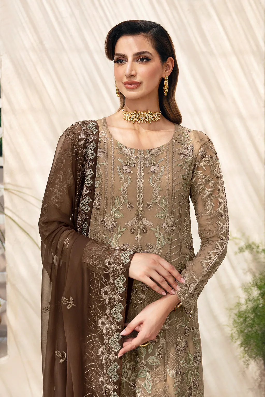 Ramsha Chevron Vol-09 Embroidered Chiffon Unstitched 3Pc Suit A-904