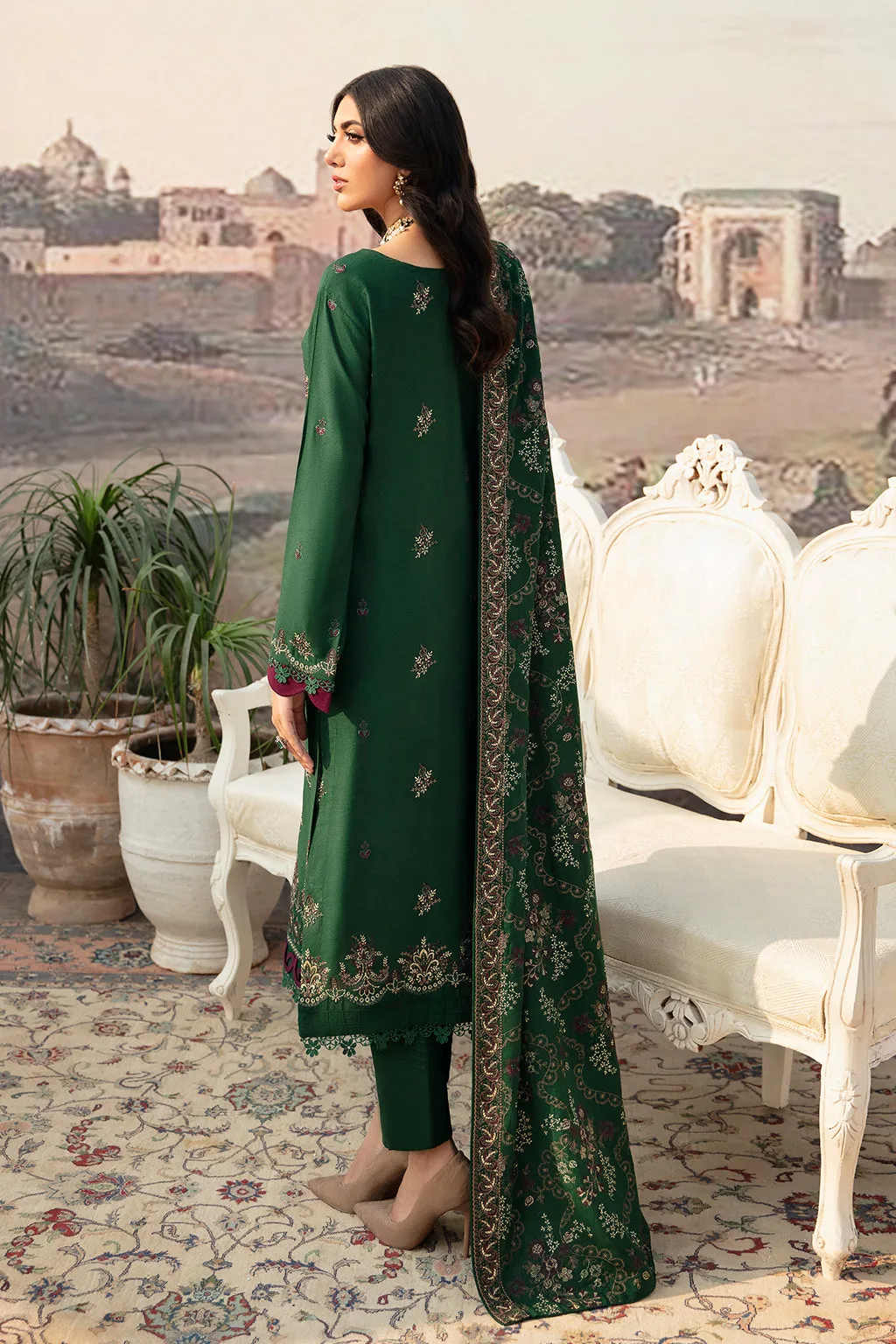 Ramsha Reet Vol-10 Embroidered Karandi Unstitched 3Pc Suit R-1008