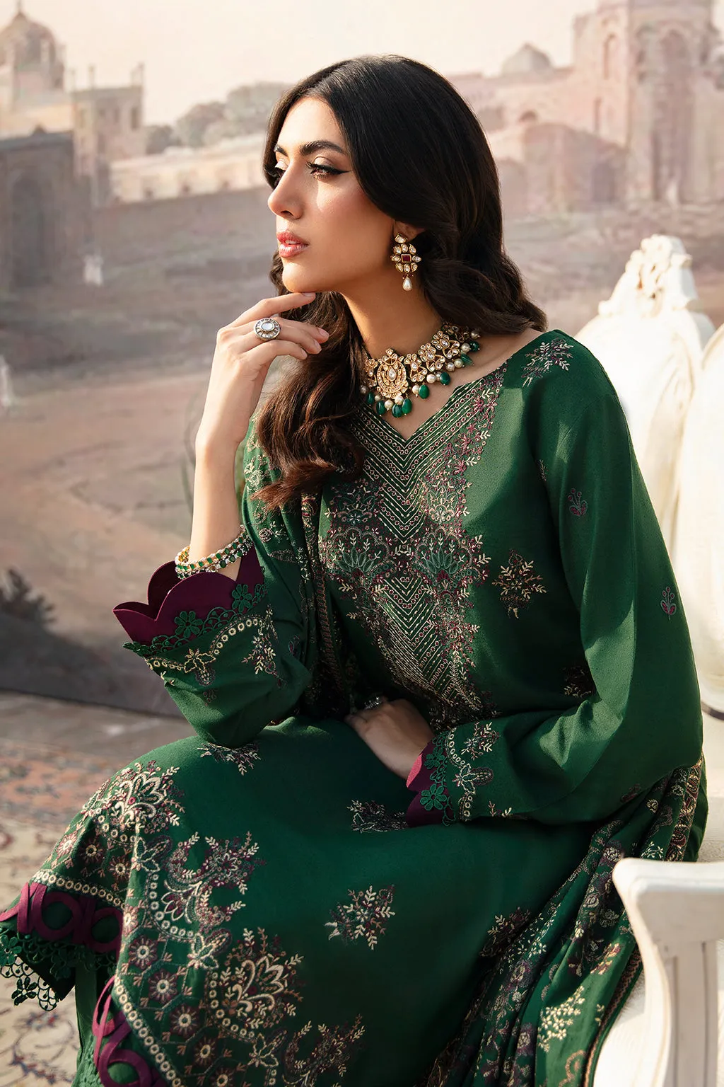 Ramsha Reet Vol-10 Embroidered Karandi Unstitched 3Pc Suit R-1008