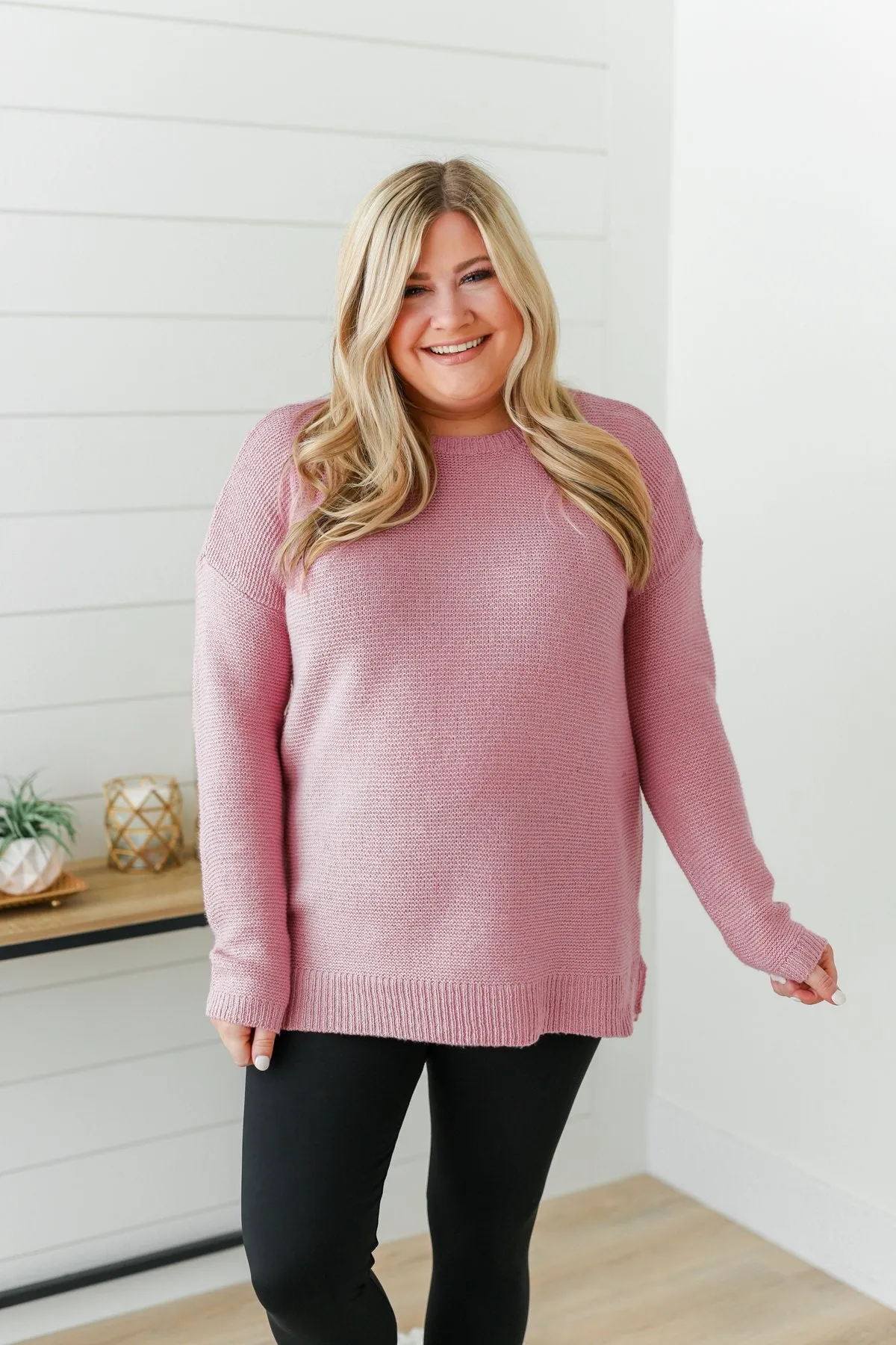 Reaching Out To You Knit Sweater- Dusty Pink