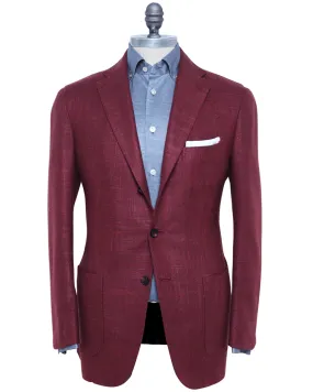 Red and Chocolate Textured Cashmere Blend Sportcoat