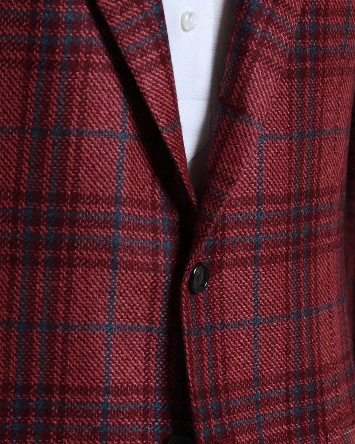 Red and Navy Cashmere Plaid Sportcoat