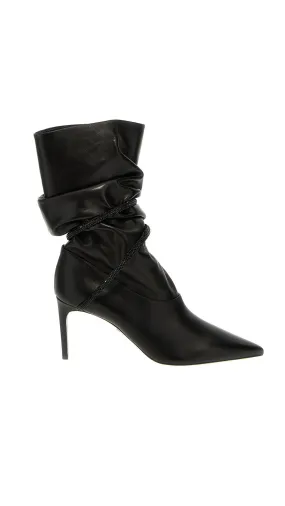 René Caovilla Pointed Toe Ankle Boots - Black