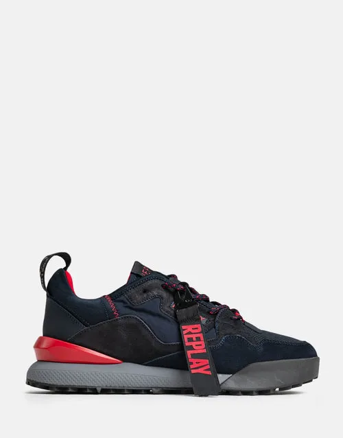 Replay Mens Field Master Shoes Navy Red