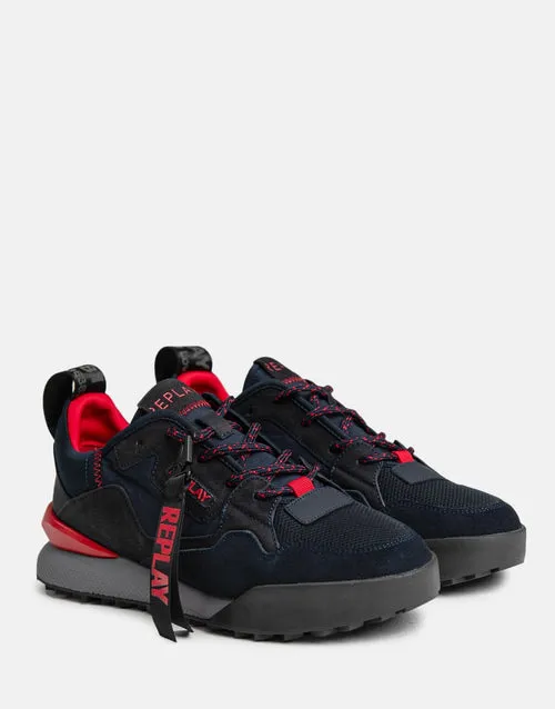 Replay Mens Field Master Shoes Navy Red