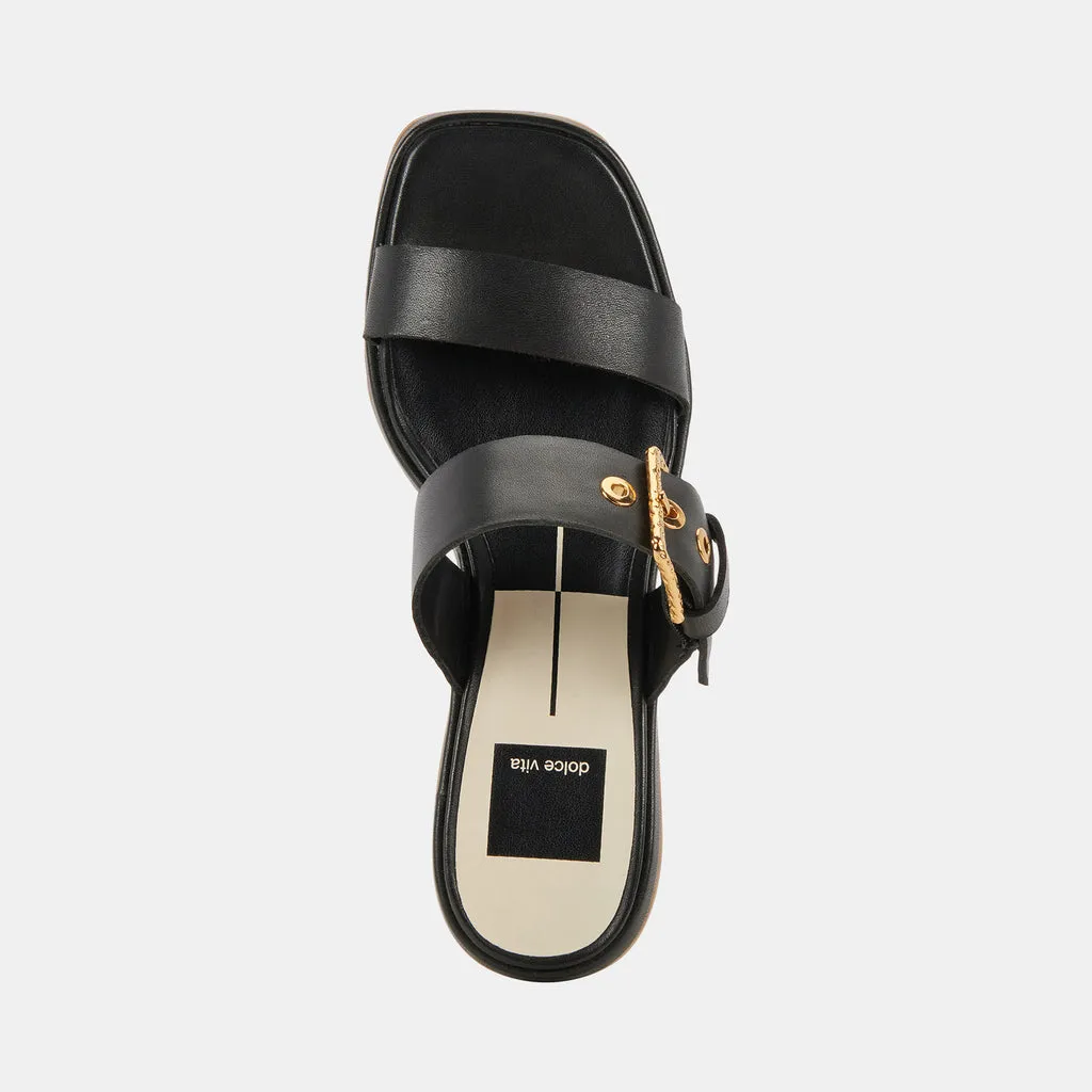 RIVA Sandals Black Leather | Women's Leather Sandals– Dolce Vita 6876238250050