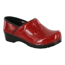 Sanita Women's Professional Patent Slip-Resistant Chef Clog