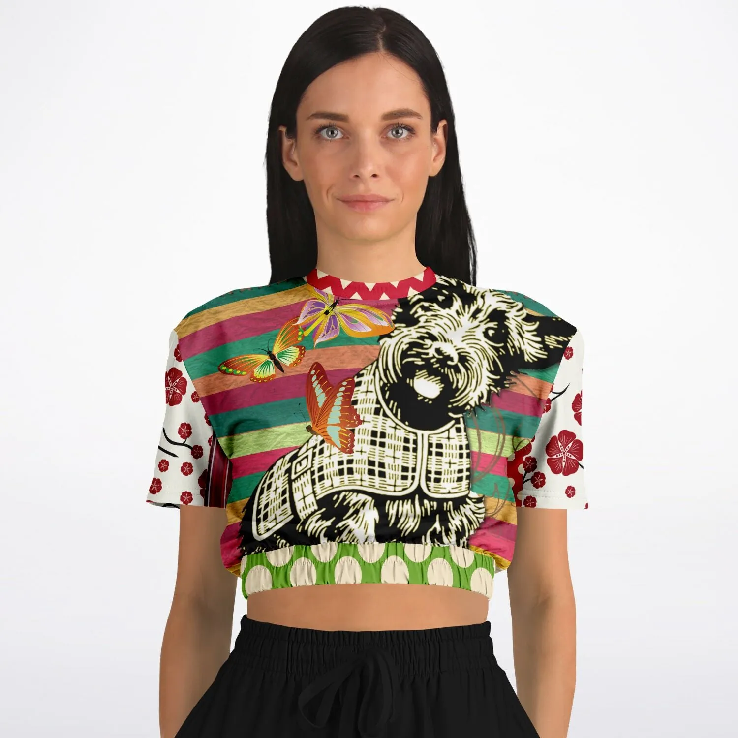 Scotty Piper Short Sleeve Cropped Eco-Poly Sweater