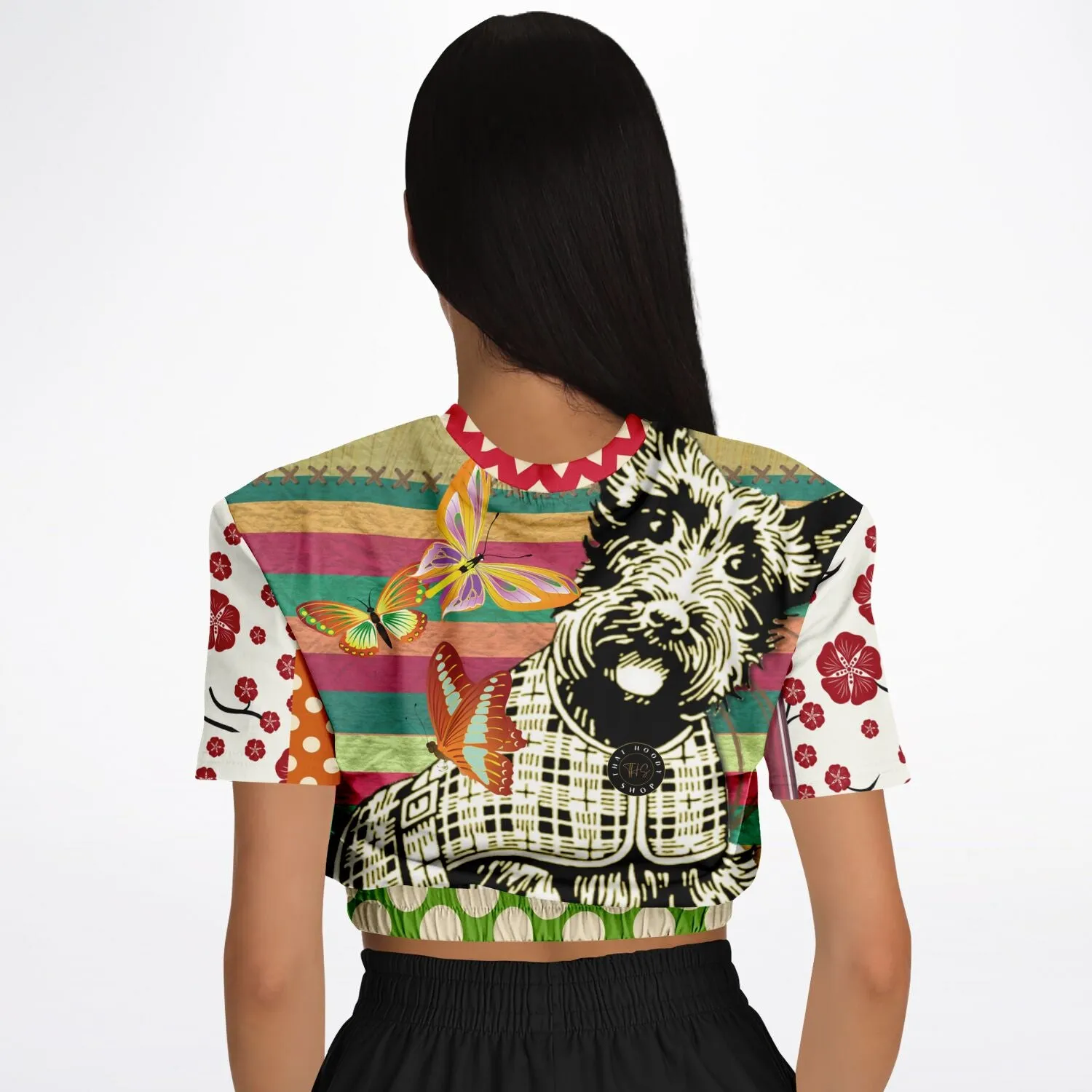 Scotty Piper Short Sleeve Cropped Eco-Poly Sweater