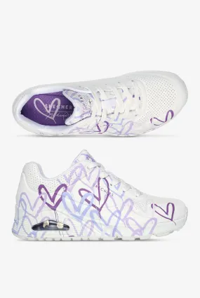 Skechers Street Women's JGOLDCROWN UNO - SPREAD THE LOVE Purple Athletic Lace Up Nursing Shoes