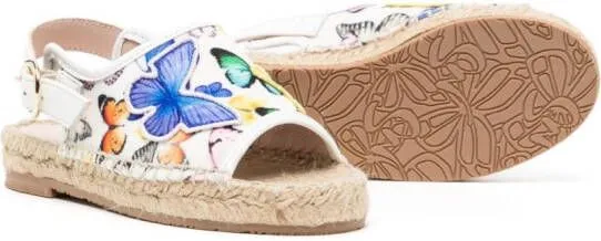 Sophia Webster Mini butterfly-print open-toe sandals White