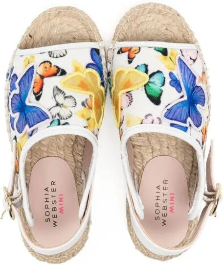 Sophia Webster Mini butterfly-print open-toe sandals White