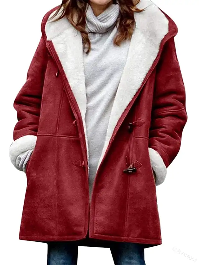 Stay Cozy and Chic with our Women's Winter Suede Sherpa Jacket