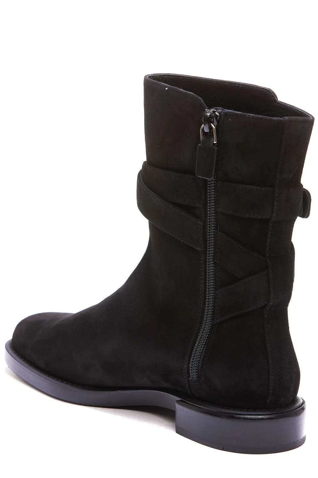 Stuart Weitzman Embellished Buckle High Ankle Boots