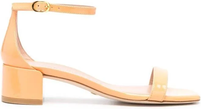 Stuart Weitzman Nudist Curve patent sandals Orange