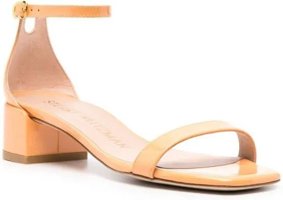 Stuart Weitzman Nudist Curve patent sandals Orange