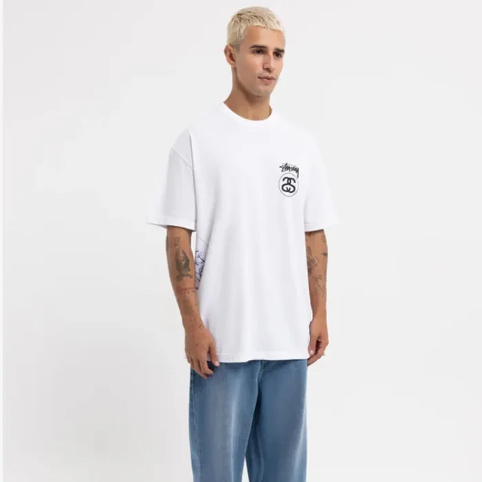 STUSSY  |Crew Neck Street Style Cotton Short Sleeves Skater Style