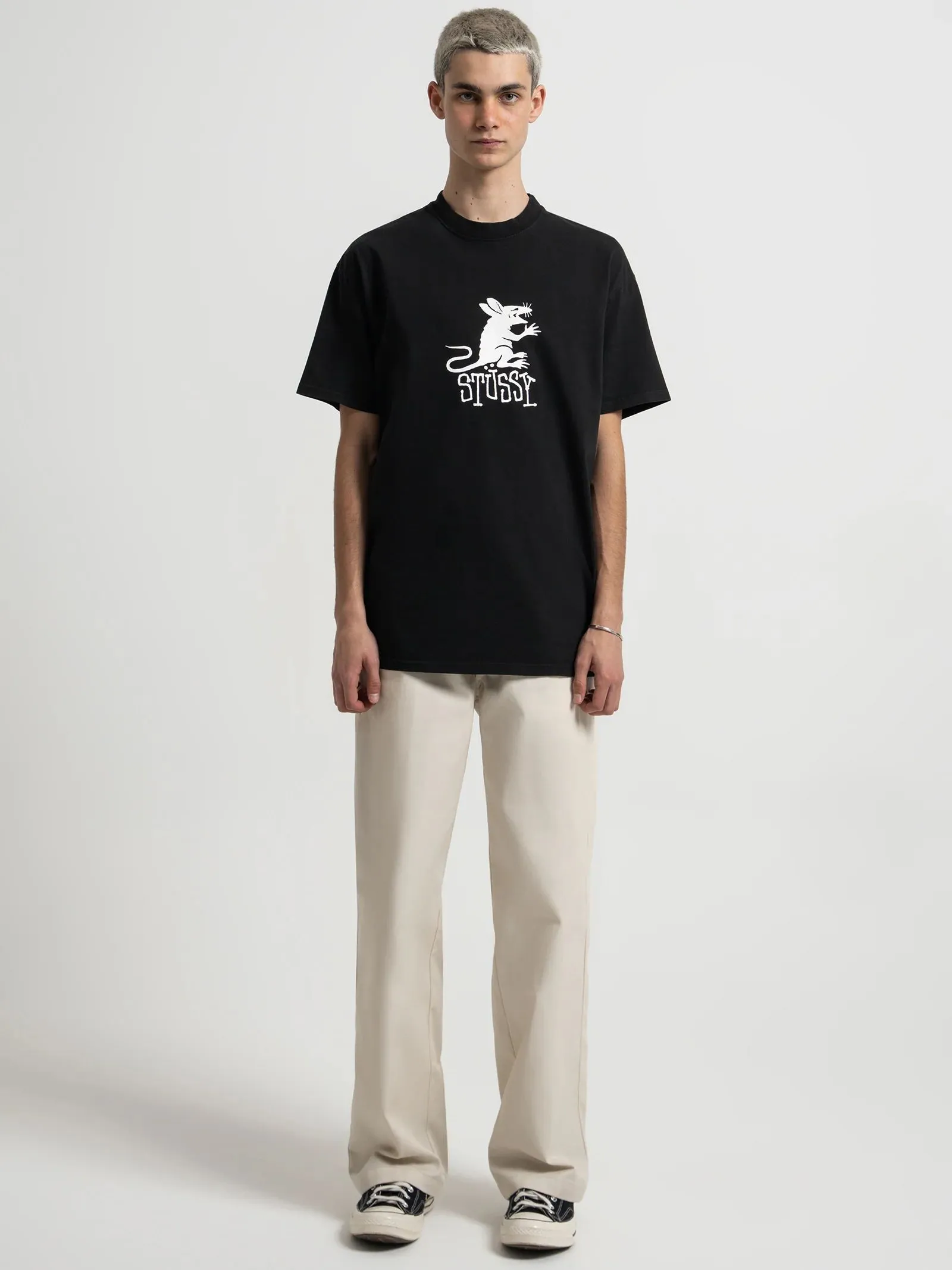 STUSSY  |Street Style Plain Cotton Logo Skater Style T-Shirts