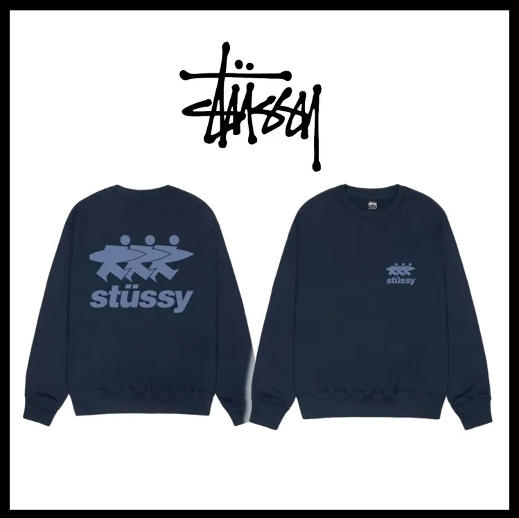 STUSSY  |Sweat Street Style Cotton Logo Skater Style Sweatshirts