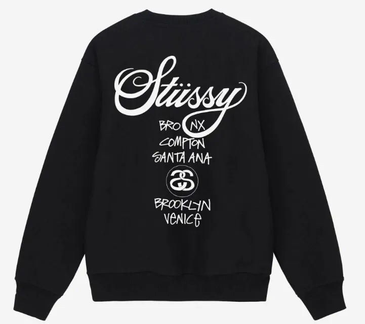 STUSSY  |Unisex Street Style Logo Skater Style Sweatshirts