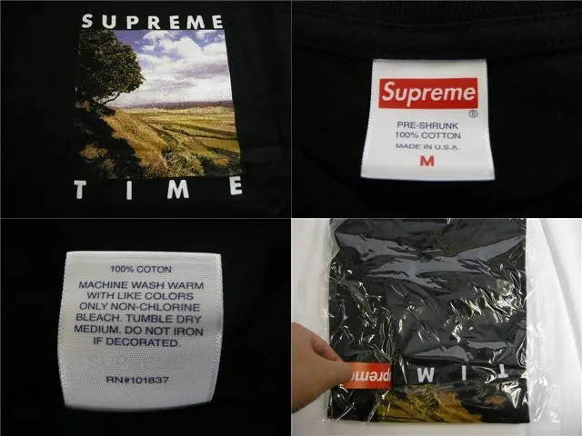 Supreme  |20SS ◆ Size M ◆ Supreme Time Tee Short-sleeved T-shirt Black