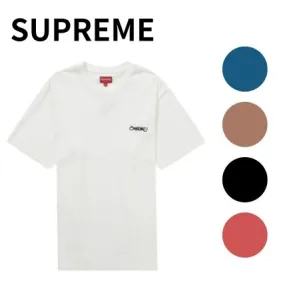 Supreme  |Unisex Street Style U-Neck Plain Cotton Short Sleeves Logo