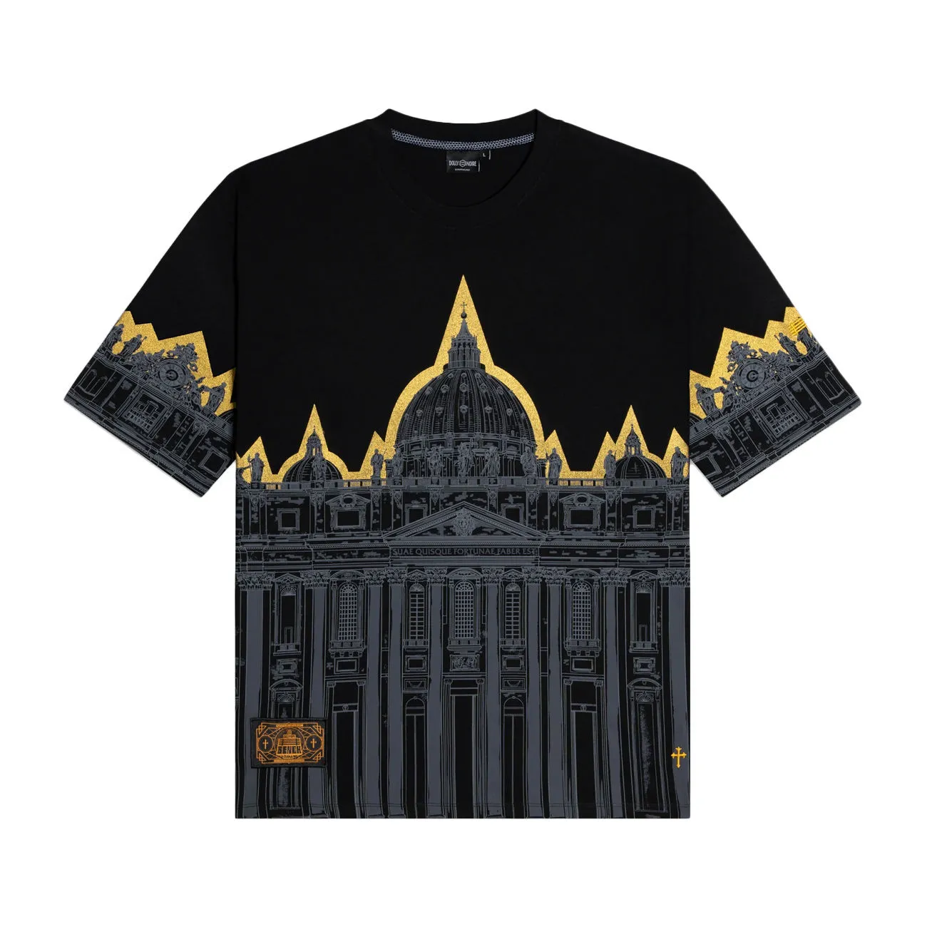 T-SHIRT OVER STAMPA SAN PIETRO Uomo Nero