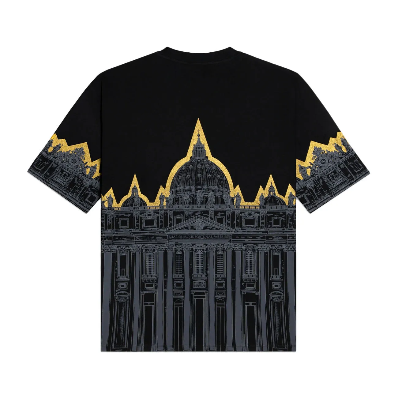 T-SHIRT OVER STAMPA SAN PIETRO Uomo Nero