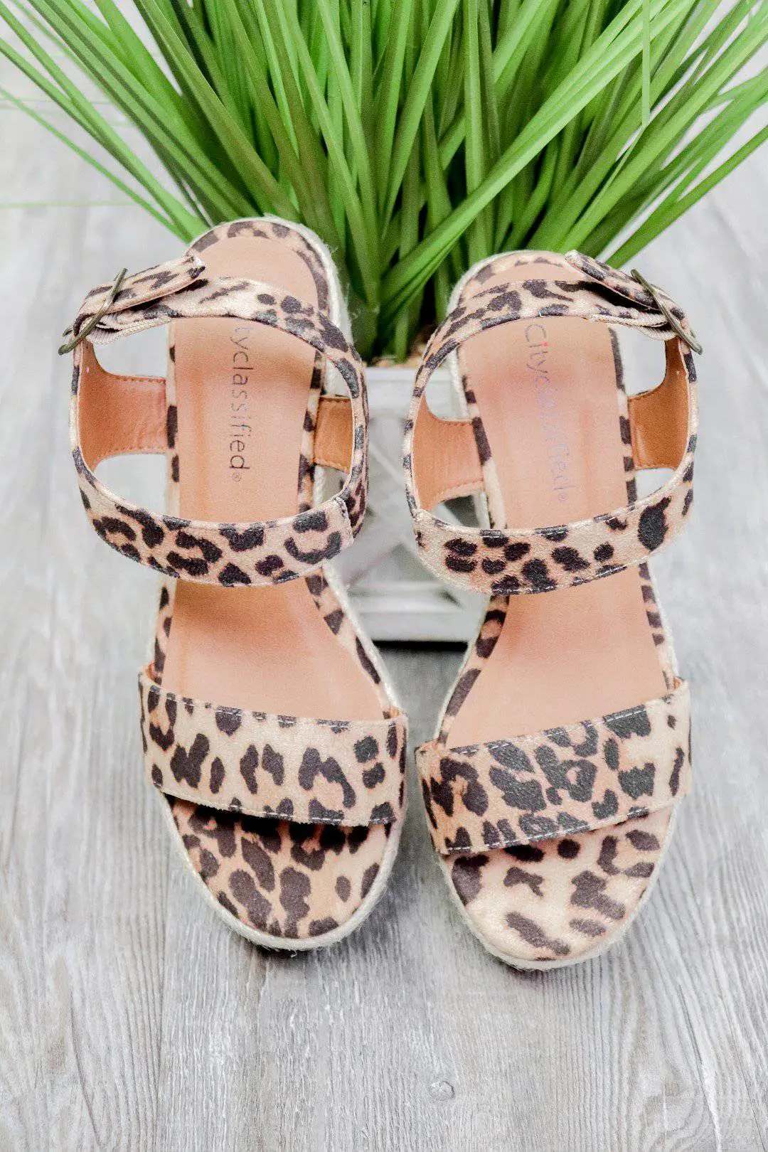 Tan Leopard Espadrille Wedge