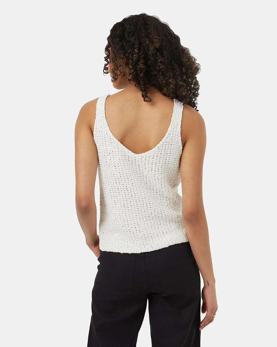 Tentree Highline Boucle Sweater Tank In Vintage White